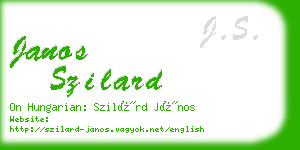 janos szilard business card